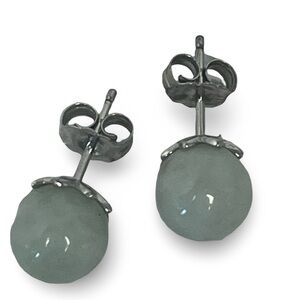 Joy Sterling Silver Jade of Yesteryear Jade Stud Earrings